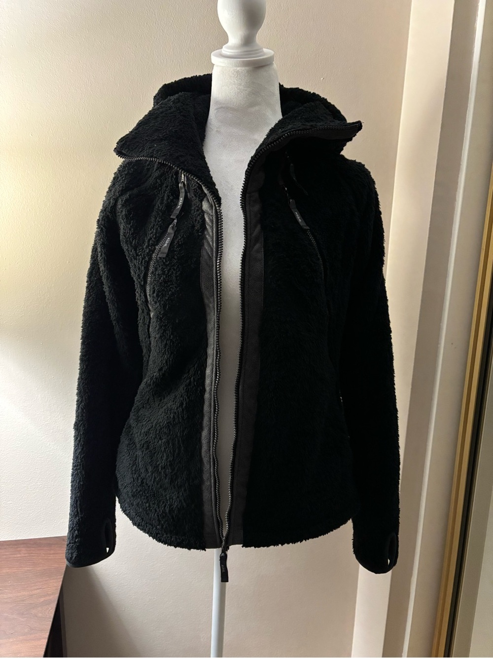 Kuhl Jacket Women’s Size S  Black Fleece Hooded Sherpa Fleece Flight Jacket - Picture 8 of 16